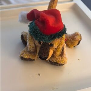 Ty Stuffed Animal with Red Santa Hat